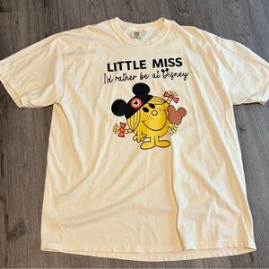 “Little Miss I’d Rather Be At Disney” Comfort Colors XXL T-Shirt Cream